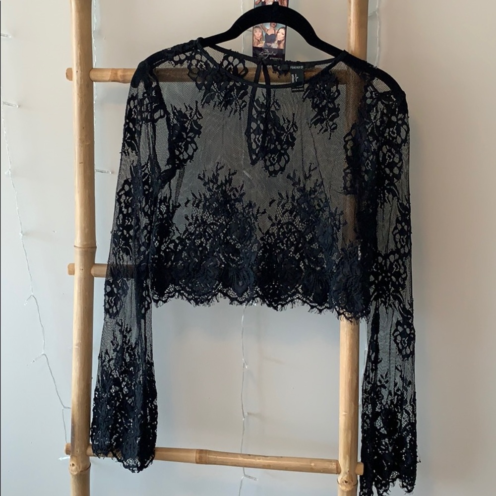 black lace long sleeve
